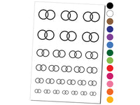 Wedding Rings Overlapping Temporary Tattoo Water Resistant Fake Body Art Set Collection
