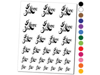 I Love You Elegant Text Temporary Tattoo Water Resistant Fake Body Art Set Collection