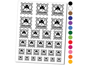 Ireland Shamrock Passport Travel Temporary Tattoo Water Resistant Fake Body Art Set Collection