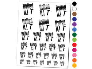Nailed It Teacher Motivation Temporary Tattoo Water Resistant Fake Body Art Set Collection