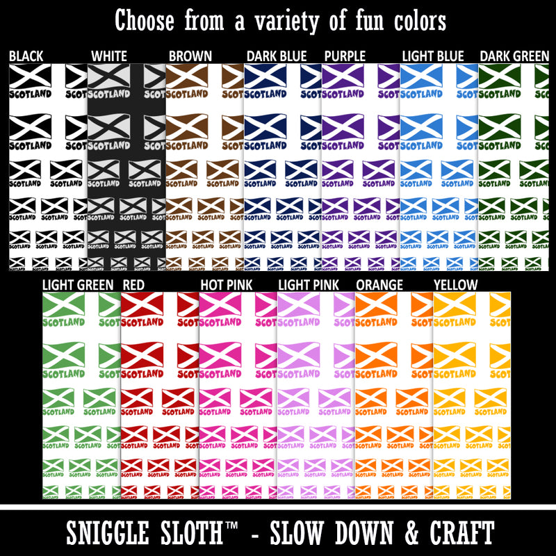 Scotland with Waving Flag Cute Temporary Tattoo Water Resistant Fake Body Art Set Collection