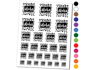 Aloha Hello Hawaiian Doodle Temporary Tattoo Water Resistant Fake Body Art Set Collection