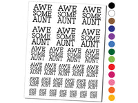 Awesome Aunt Fun Text Temporary Tattoo Water Resistant Fake Body Art Set Collection