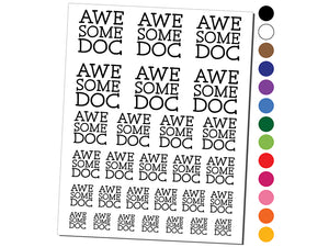Awesome Doc Doctor Fun Text Temporary Tattoo Water Resistant Fake Body Art Set Collection