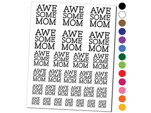 Awesome Mom Fun Text Mother Temporary Tattoo Water Resistant Fake Body Art Set Collection