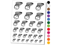 Basketball and Hoop Sketch Temporary Tattoo Water Resistant Fake Body Art Set Collection