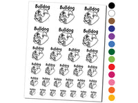 Bulldog Face Profile Sketch Temporary Tattoo Water Resistant Fake Body Art Set Collection