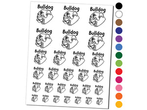 Bulldog Face Profile Sketch Temporary Tattoo Water Resistant Fake Body Art Set Collection