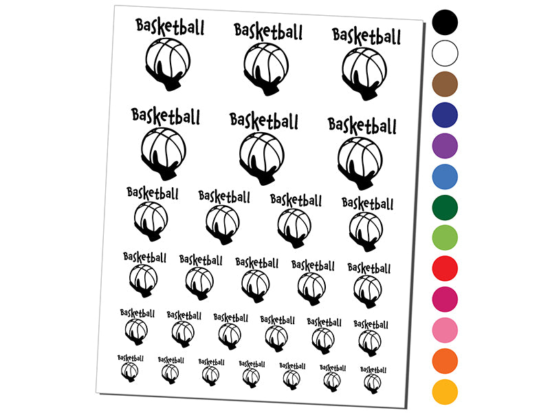 Hand Holding Basketball Abstract Temporary Tattoo Water Resistant Fake Body Art Set Collection