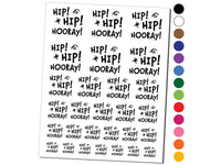 Hip Hip Hooray Fun Text Temporary Tattoo Water Resistant Fake Body Art Set Collection