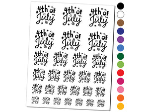 July 4th Independence Day Patriotic Cute Text Temporary Tattoo Water Resistant Fake Body Art Set Collection