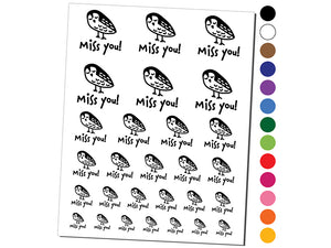 Miss You Owl Doodle Temporary Tattoo Water Resistant Fake Body Art Set Collection