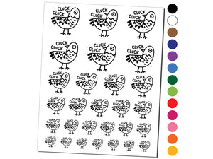 Silly Chicken Doodle Cluck Temporary Tattoo Water Resistant Fake Body Art Set Collection