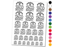 Taco Night Cute Doodle Temporary Tattoo Water Resistant Fake Body Art Set Collection