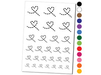 Dashed Heart Temporary Tattoo Water Resistant Fake Body Art Set Collection