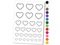 Dotted Heart Outline Temporary Tattoo Water Resistant Fake Body Art Set Collection