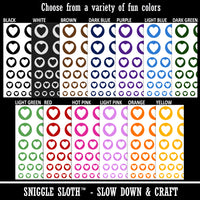 Heart in Circle Temporary Tattoo Water Resistant Fake Body Art Set Collection