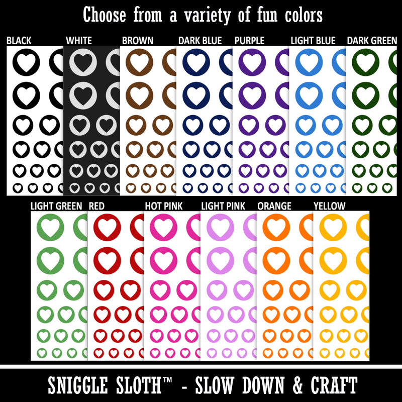 Heart in Circle Temporary Tattoo Water Resistant Fake Body Art Set Collection