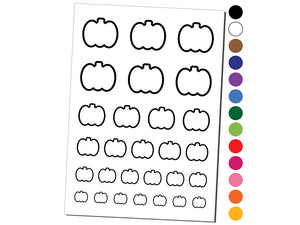 Pumpkin Outline Halloween Fall Harvest Temporary Tattoo Water Resistant Fake Body Art Set Collection
