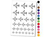 Airplane Outline Temporary Tattoo Water Resistant Fake Body Art Set Collection