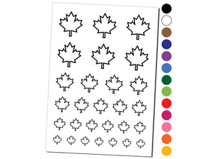 Canada Maple Leaf Outline Temporary Tattoo Water Resistant Fake Body Art Set Collection