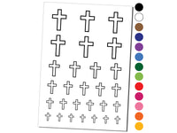 Cross Christian Church Religion Outline Temporary Tattoo Water Resistant Fake Body Art Set Collection