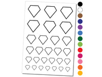 Diamond Engagement Wedding Outline Temporary Tattoo Water Resistant Fake Body Art Set Collection