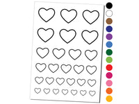 Heart Love Outline Temporary Tattoo Water Resistant Fake Body Art Set Collection