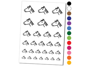 Horse Head Profile Doodle Temporary Tattoo Water Resistant Fake Body Art Set Collection