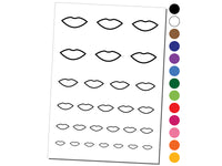 Lips Mouth Outline Temporary Tattoo Water Resistant Fake Body Art Set Collection