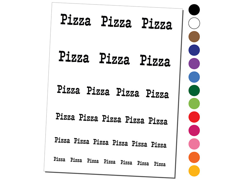 Pizza Fun Text Temporary Tattoo Water Resistant Fake Body Art Set Collection