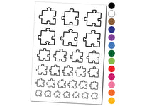 Puzzle Piece Outline Temporary Tattoo Water Resistant Fake Body Art Set Collection