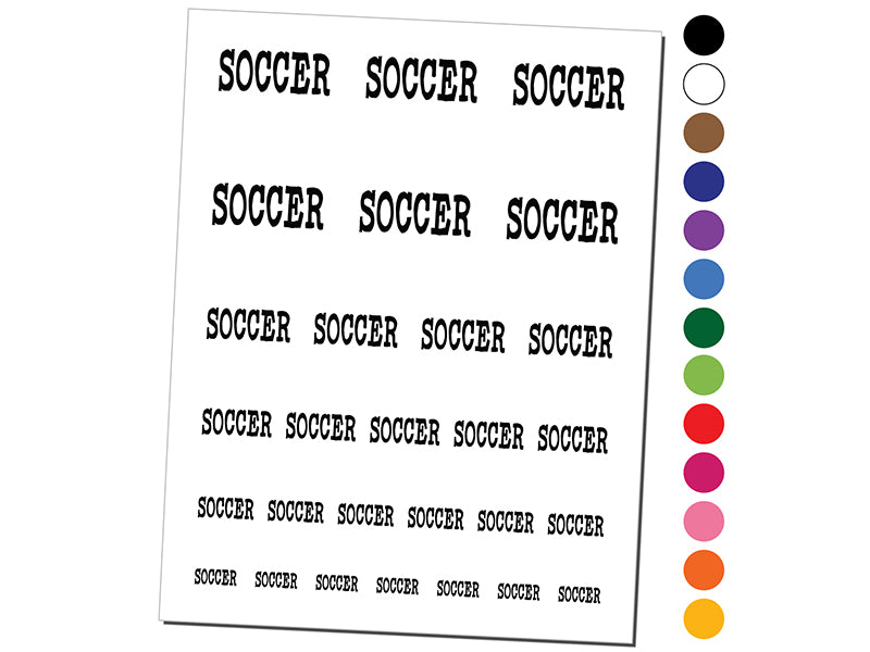 Soccer Fun Text Temporary Tattoo Water Resistant Fake Body Art Set Collection