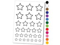 Star Shape Excellent Outline Temporary Tattoo Water Resistant Fake Body Art Set Collection