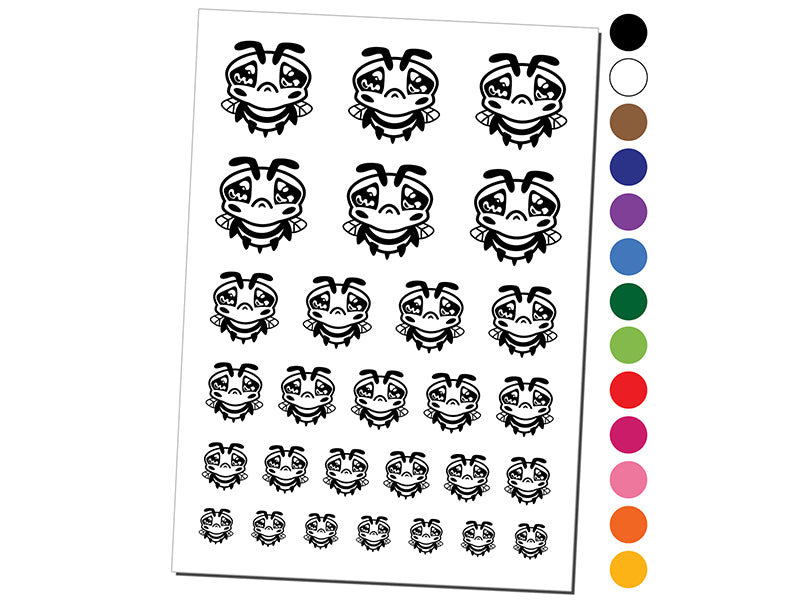 Cute Bee Sad Temporary Tattoo Water Resistant Fake Body Art Set Collection