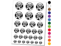 Food Label Beef Temporary Tattoo Water Resistant Fake Body Art Set Collection