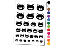 Round Cat Face Bored Temporary Tattoo Water Resistant Fake Body Art Set Collection