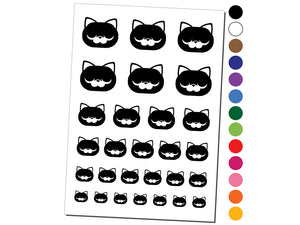 Round Cat Face Sleepy Temporary Tattoo Water Resistant Fake Body Art Set Collection