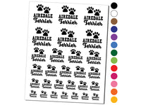 Airedale Terrier Dog Paw Prints Fun Text Temporary Tattoo Water Resistant Fake Body Art Set Collection