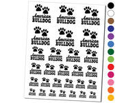 American Bulldog Dog Paw Prints Fun Text Temporary Tattoo Water Resistant Fake Body Art Set Collection