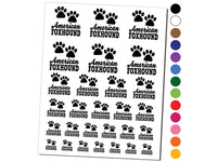 American Foxhound Dog Paw Prints Fun Text Temporary Tattoo Water Resistant Fake Body Art Set Collection