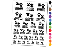 Australian Cattle Dog Paw Prints Fun Text Temporary Tattoo Water Resistant Fake Body Art Set Collection