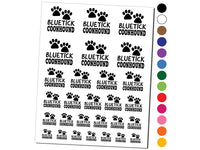 Bluetick Coonhound Dog Paw Prints Fun Text Temporary Tattoo Water Resistant Fake Body Art Set Collection