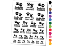 Cavalier King Charles Spaniel Dog Paw Prints Fun Text Temporary Tattoo Water Resistant Fake Body Art Set Collection