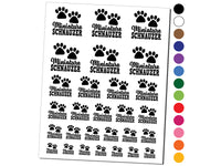 Miniature Schnauzer Dog Paw Prints Fun Text Temporary Tattoo Water Resistant Fake Body Art Set Collection