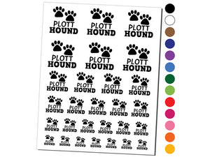 Plott Hound Dog Paw Prints Fun Text Temporary Tattoo Water Resistant Fake Body Art Set Collection