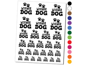 Wiener Dog Dachshund Paw Prints Fun Text Temporary Tattoo Water Resistant Fake Body Art Set Collection