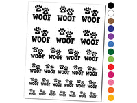 Woof Dog Paw Prints Hearts Love Fun Text Temporary Tattoo Water Resistant Fake Body Art Set Collection