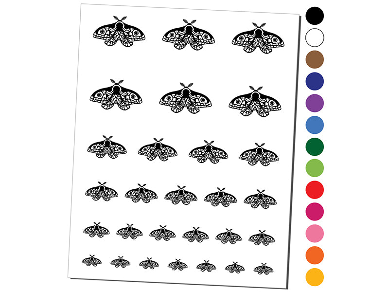 Emperor Moth Temporary Tattoo Water Resistant Fake Body Art Set Collection