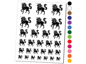 Heraldic Majestic Unicorn Temporary Tattoo Water Resistant Fake Body Art Set Collection